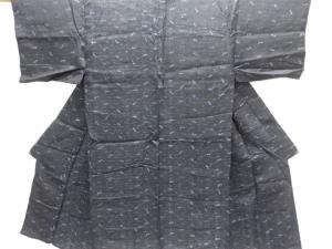 アンティーク　本麻　抽象花模様着物